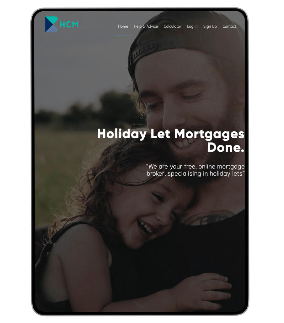 Holiday Cottage mortgages website design on iPad